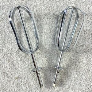 Vintage Silver Tone Metal Replacement Mixer Beaters x2